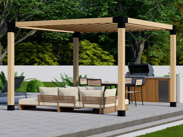 DIY Pergola Bracket Kit for a Freestanding Pergola With Slatted Roof - Any Size Up to 12' x 12'