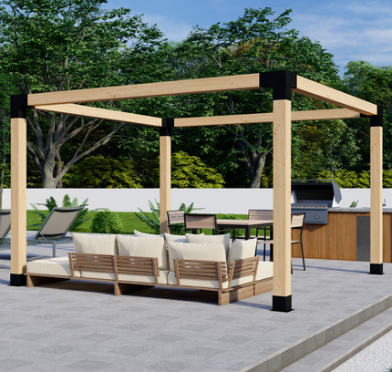 DIY Pergola Bracket Kit for a Freestanding Pergola Frame - Any Size Up to 12' x 12'