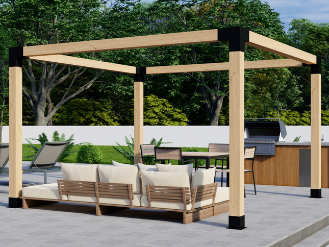 DIY Pergola Bracket Kit for a Freestanding Pergola Frame - Any Size Up to 12' x 12'