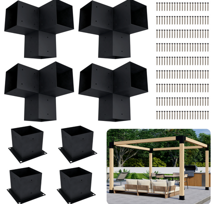 DIY Pergola Bracket Kit for a Freestanding Pergola Frame - Any Size Up to 12' x 12'