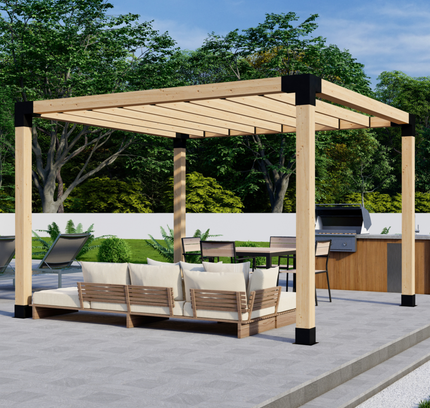 DIY Pergola Bracket Kit for a Freestanding Pergola With Slatted Roof - Any Size Up to 12' x 12'