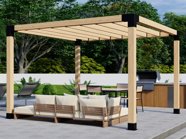 DIY Pergola Bracket Kit for a Freestanding Pergola With Slatted Roof - Any Size Up to 12' x 12'