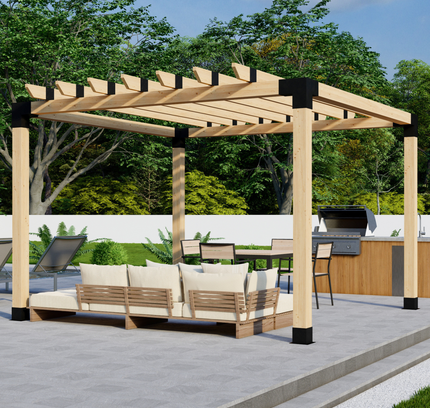 DIY Pergola Bracket Kit for a Freestanding Pergola With Roof Rafters - Any Size Up to 12' x 12'