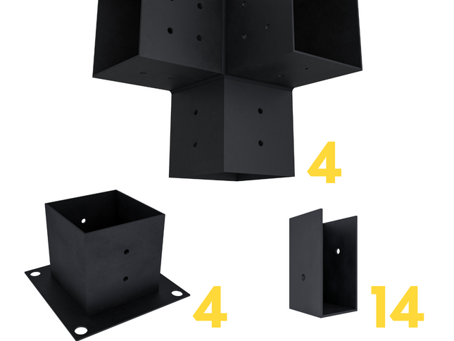 DIY Pergola Bracket Kit for a Freestanding Pergola With Slatted Roof - Any Size Up to 12' x 12'