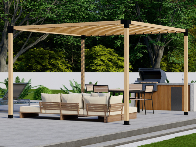 DIY Pergola Bracket Kit for a Freestanding Pergola With Slatted Roof - Any Size Up to 12' x 12'