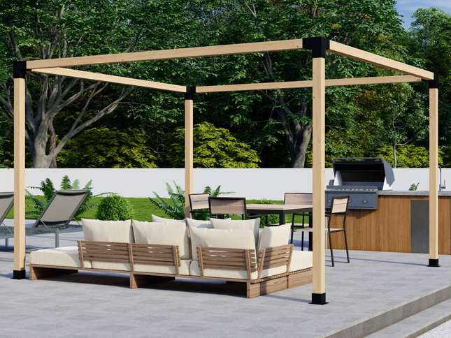 DIY Pergola Bracket Kit for a Freestanding Pergola Frame - Any Size Up to 12' x 12'