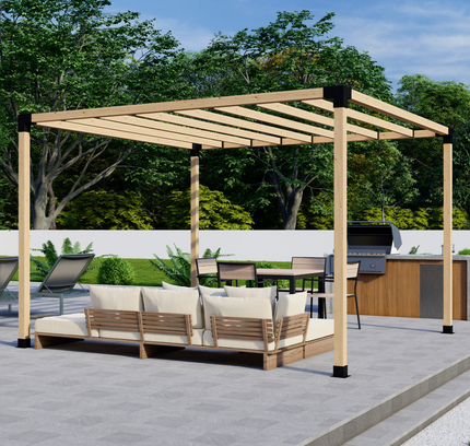 DIY Pergola Bracket Kit for a Freestanding Pergola With Slatted Roof - Any Size Up to 12' x 12'