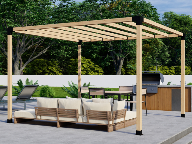 DIY Pergola Bracket Kit for a Freestanding Pergola With Slatted Roof - Any Size Up to 12' x 12'