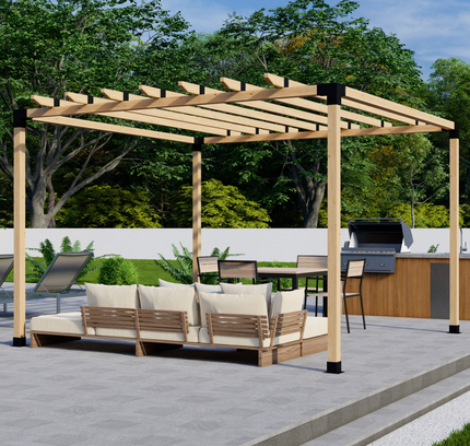 DIY Pergola Bracket Kit for a Freestanding Pergola With Roof Rafters - Any Size Up to 12' x 12'