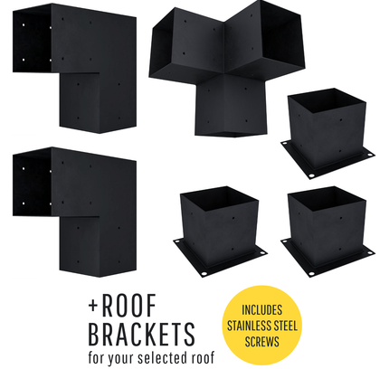 DIY Pergola Bracket Kit for a Freestanding Triangle Pergola Frame - Any Size Up to 12' x 12'