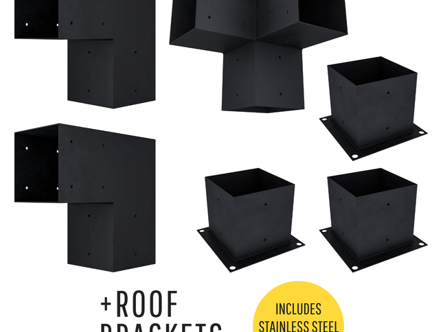 DIY Pergola Bracket Kit for a Freestanding Triangle Pergola Frame - Any Size Up to 12' x 12'