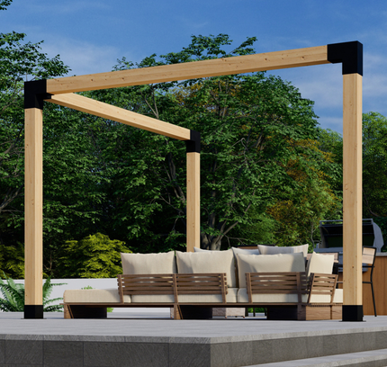 DIY Pergola Bracket Kit for a Freestanding Triangle Pergola Frame - Any Size Up to 12' x 12'