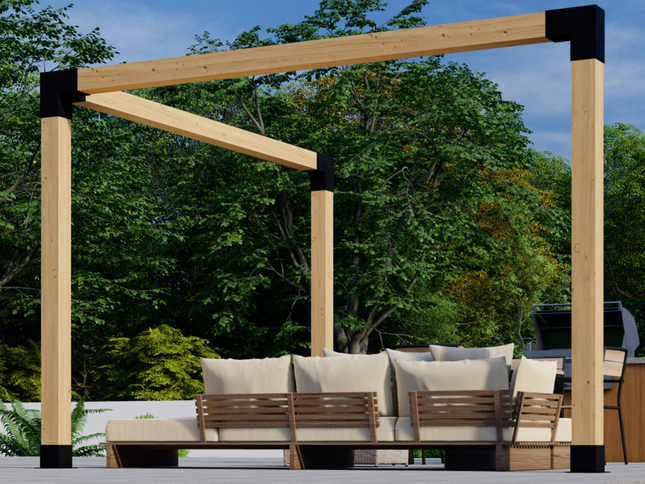 DIY Pergola Bracket Kit for a Freestanding Triangle Pergola Frame - Any Size Up to 12' x 12'