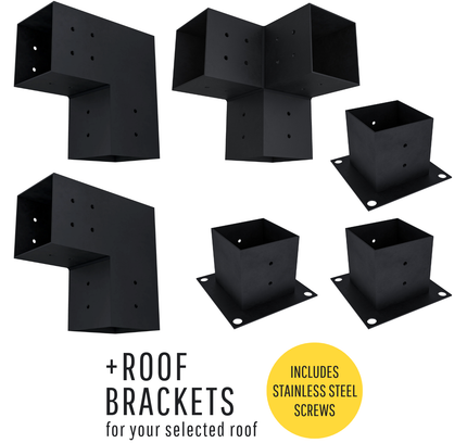 DIY Pergola Bracket Kit for a Freestanding Triangle Pergola Frame - Any Size Up to 12' x 12'