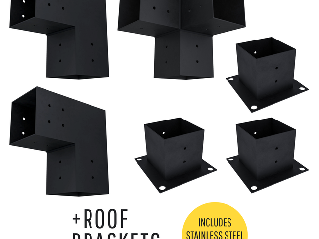 DIY Pergola Bracket Kit for a Freestanding Triangle Pergola Frame - Any Size Up to 12' x 12'