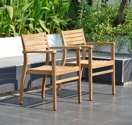 Julien FSC Certified Teak Wood Outdoor Patio Extendable Dining Set