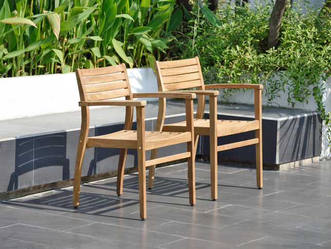 Julien FSC Certified Teak Wood Outdoor Patio Extendable Dining Set