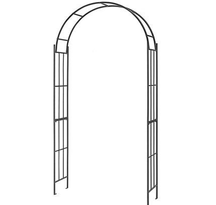 7.5 Ft Metal Garden Arch for Climbing Plants and Outdoor Garden Decor-Black