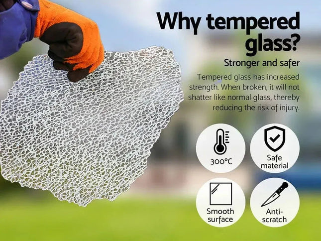 Gardeon 7-Piece Outdoor Wicker Sofa Set with Tempered Glass Table