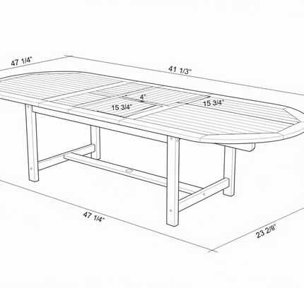 Julien FSC Certified Teak Wood Outdoor Patio Extendable Dining Set