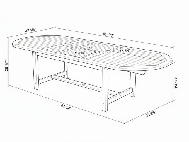 Julien FSC Certified Teak Wood Outdoor Patio Extendable Dining Set