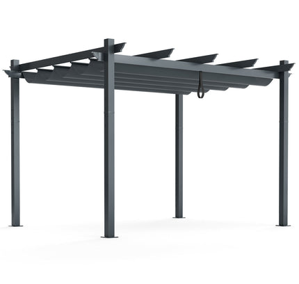 10 x 12 Feet Outdoor Aluminum Retractable Pergola Canopy Shelter Grape Trellis