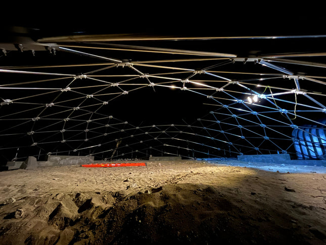 CNC Spaceship - 99 Ft / 30 meter diameter stainless geodesic roof cover