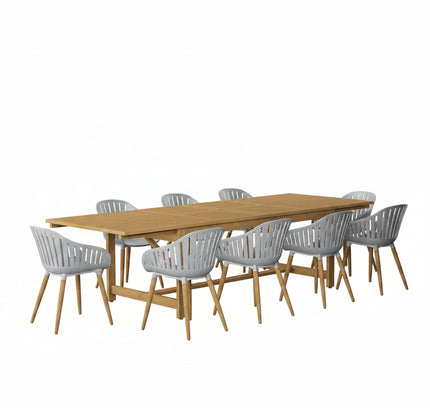 Leyland Table and Nassau Grey Armchairs Dining Set