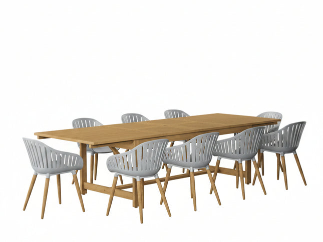 Leyland Table and Nassau Grey Armchairs Dining Set