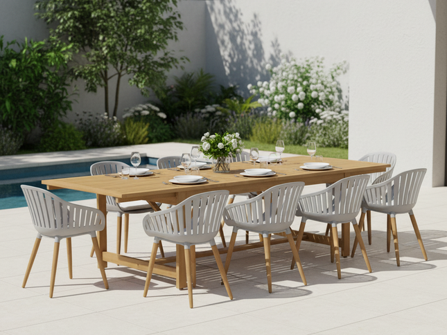 Leyland Table and Nassau Grey Armchairs Dining Set