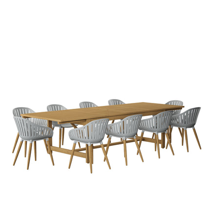 Leyland Table and Nassau Grey Armchairs Dining Set