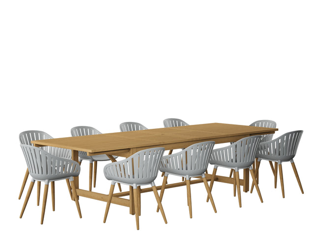Leyland Table and Nassau Grey Armchairs Dining Set