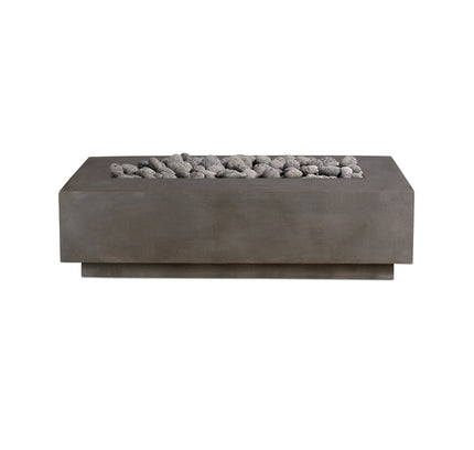 Lineal Rectangular Concrete Gas Fire Pit Table, 60" or 72"