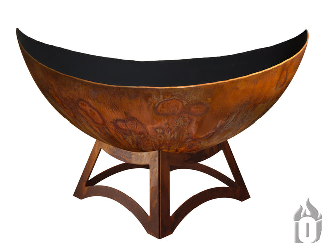 Ohio Flame Lunar Fire Bowl, Hollow Base, Patina, 30"-41"