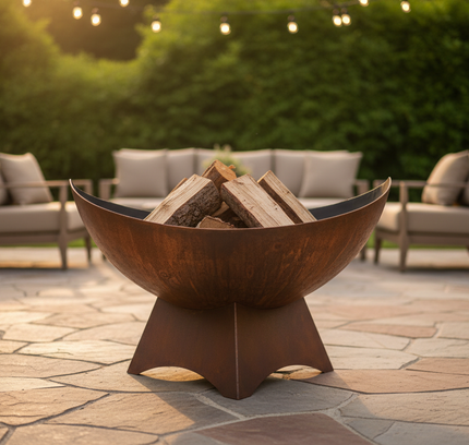 Ohio Flame Lunar Fire Bowl, Standard Base, Patina, 30"-41"