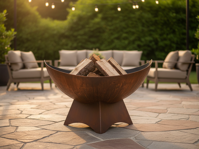 Ohio Flame Lunar Fire Bowl, Standard Base, Patina, 30"-41"