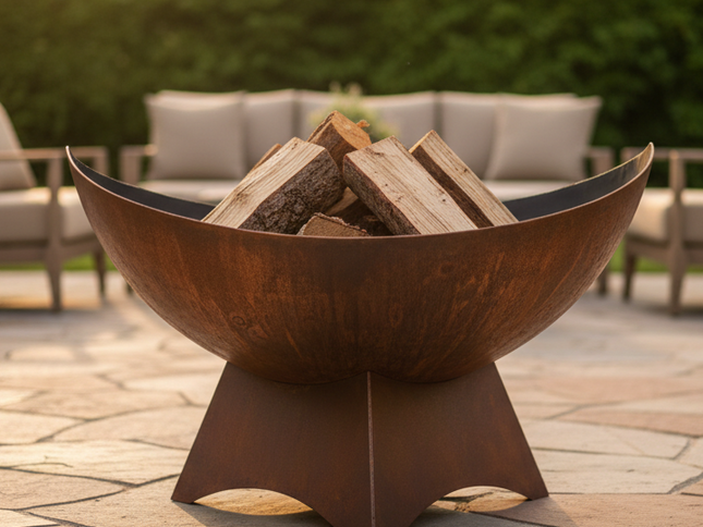 Ohio Flame Lunar Fire Bowl, Standard Base, Patina, 30"-41"