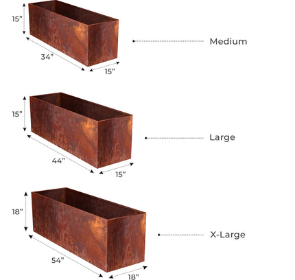 Corten Steel Box Planters