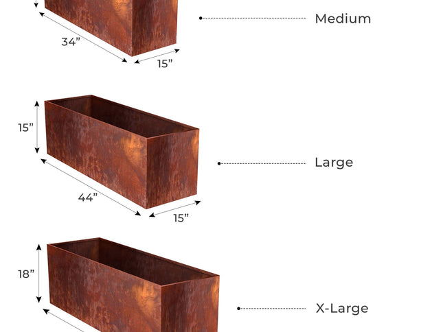 Corten Steel Box Planters