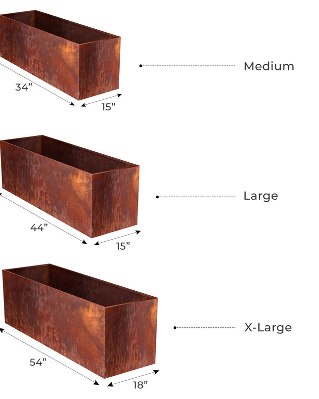 Corten Steel Box Planters