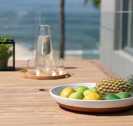 Rinjani Rectangular Teak Table and Fortuna Armchair Dining Set