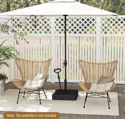 Mobile Patio Umbrella Base Water Sand Fillable Market Table Umbrella Stand w/ 3