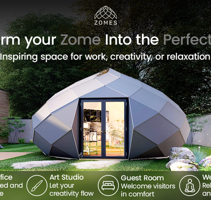 Patio Elegance Zomes Studio — 300 Sq Ft Outdoor Studio Pod