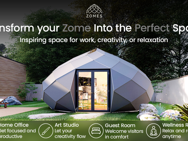 Patio Elegance Zomes Studio — 300 Sq Ft Outdoor Studio Pod
