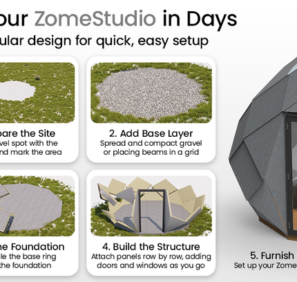 Patio Elegance Zomes Studio — 300 Sq Ft Outdoor Studio Pod