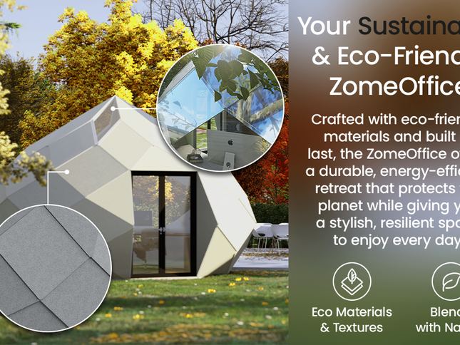 Patio Elegance Zomes Office — 170 Sq Ft Outdoor Office Pod