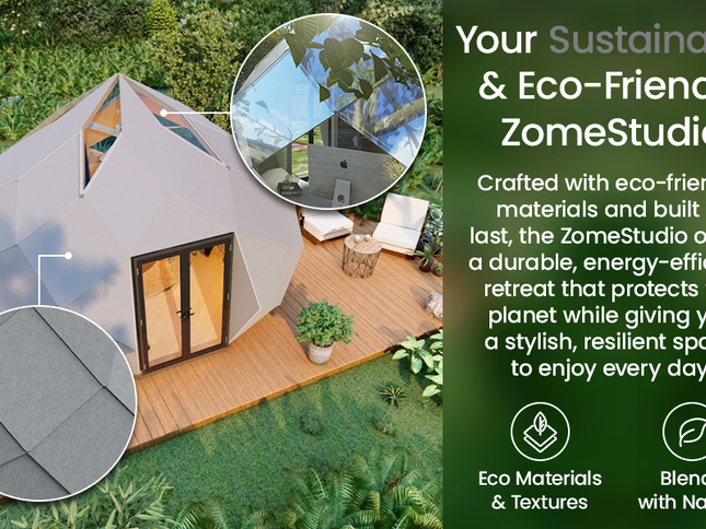 Patio Elegance Zomes Studio — 300 Sq Ft Outdoor Studio Pod