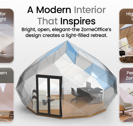 Patio Elegance Zomes Office — 170 Sq Ft Outdoor Office Pod