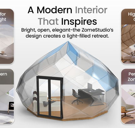 Patio Elegance Zomes Studio — 300 Sq Ft Outdoor Studio Pod