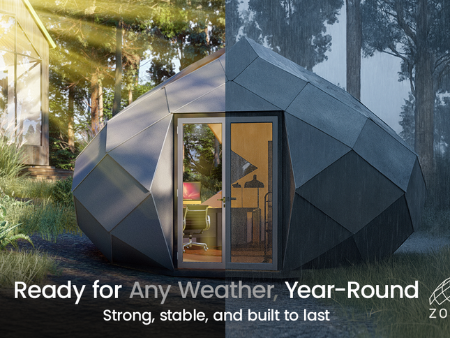 Patio Elegance Zomes Office — 170 Sq Ft Outdoor Office Pod